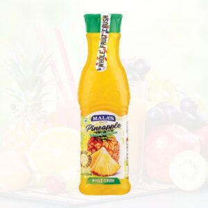 Malas Pineapple Whole Fruit Crush - Sweet, Tangy & Refreshing Flavour, 750 ml